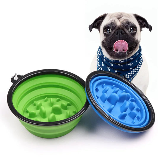 Collapsible Slow feeder Dog Bowl