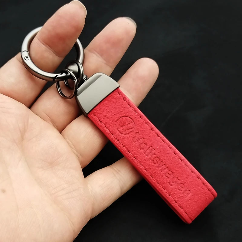 High Grade Suede Leather Car Keychain Key Ring For VW