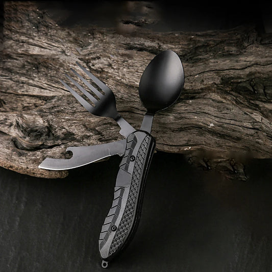 3-in-1 Foldable knife, fork and spoon.