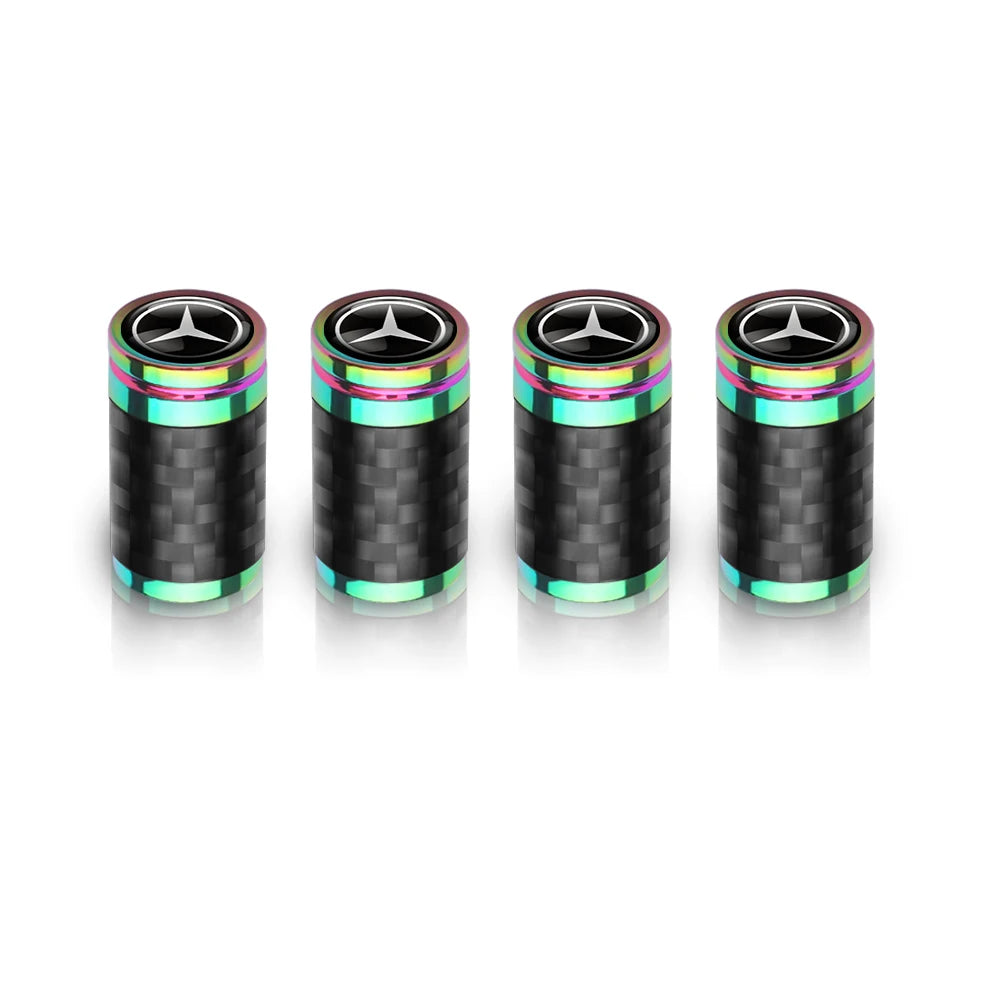 Tyre Valve Dust Valve 4Pcs Carbon Fibre for Mercedes