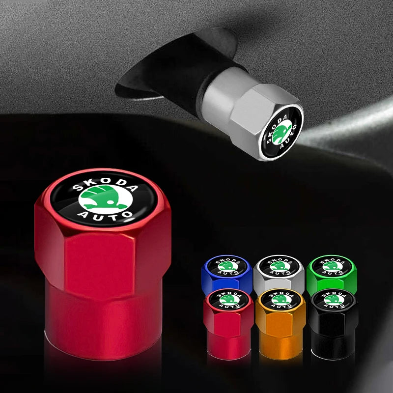 4Pcs Tyre Valve Dust Cap for Skoda