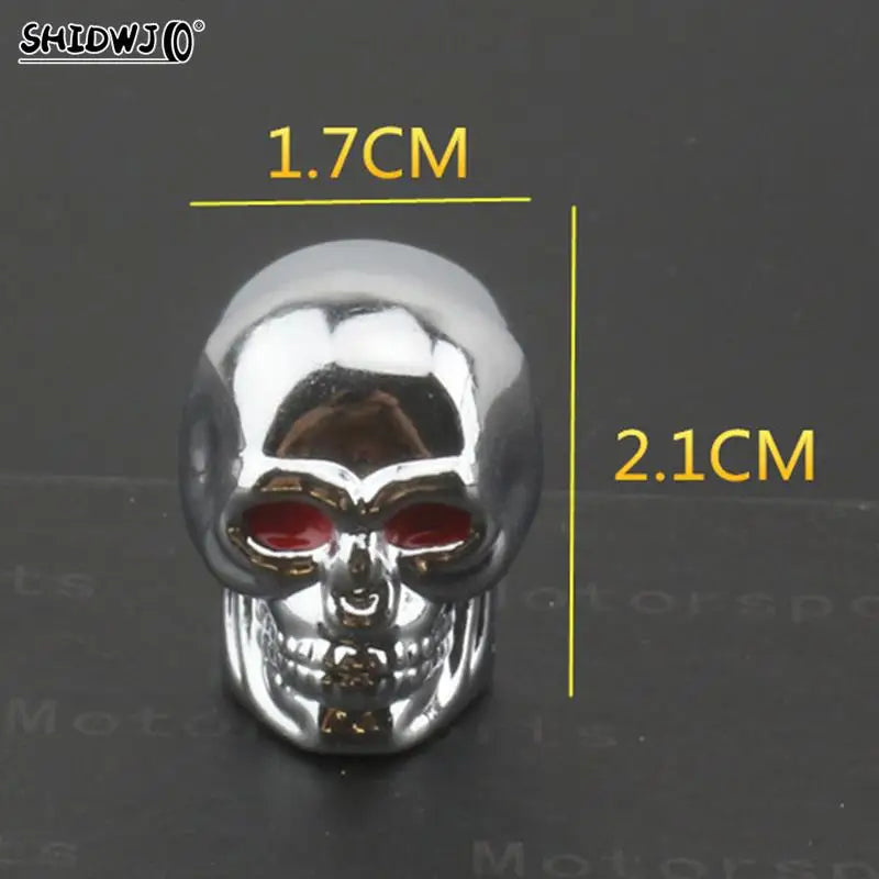 Skull Design 4pcs Tyre Valve Dust Cap