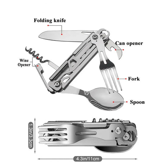 Folding Cutlery Stainless Multifunction Pocket Knife