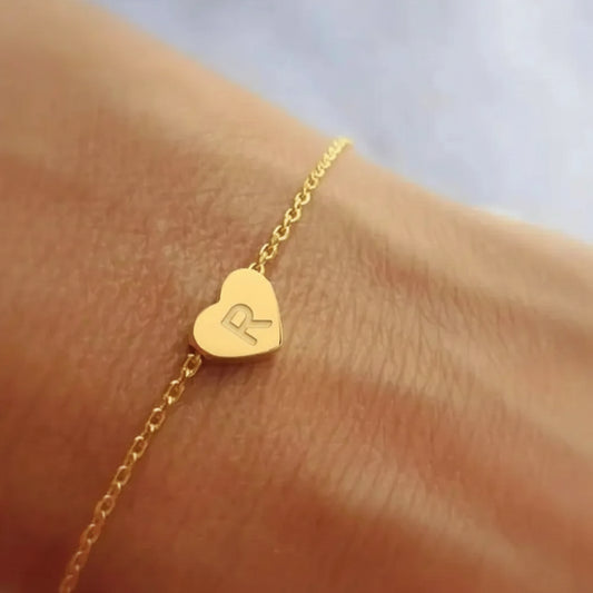 Heart Initial Bracelet