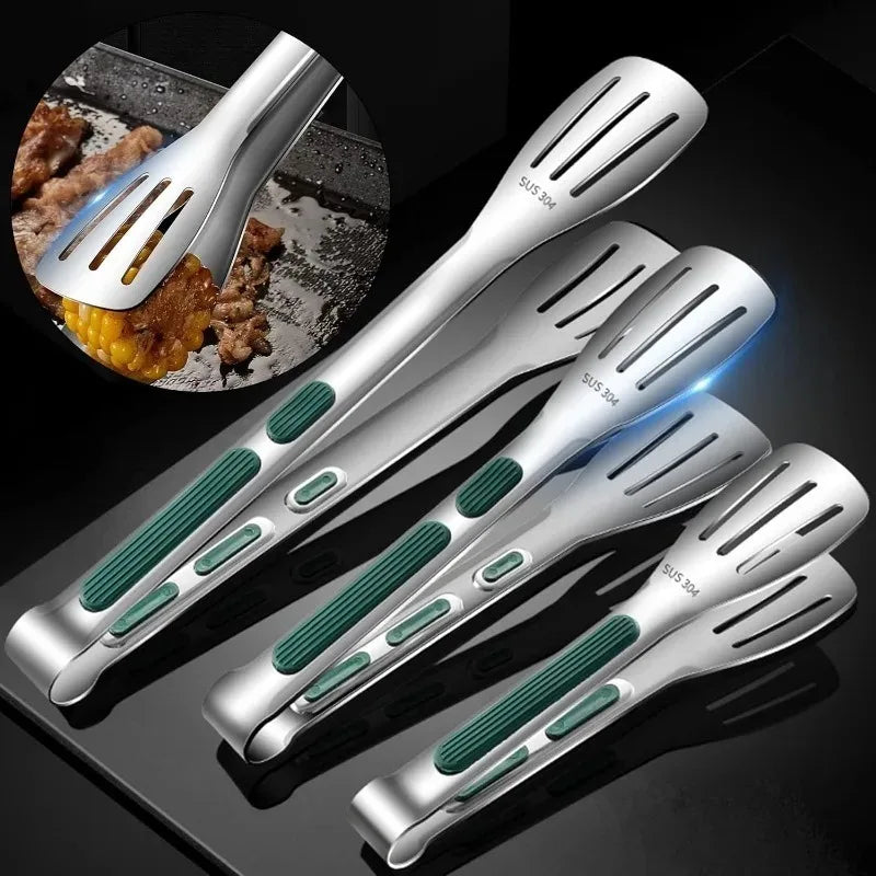 Non-slip Stainless Steel BBQ Tongs- 7/9/12 Inch
