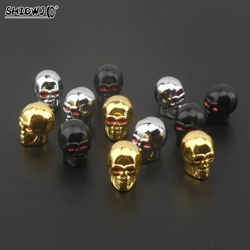 Skull Design 4pcs Tyre Valve Dust Cap