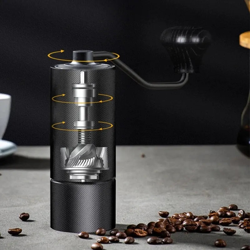 Manual CNC Stainless Steel Professional Double Bearing Adjustable Hand Coffee Bean Grinder