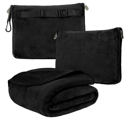 Compact Warm Soft Fleece 2-in-1 Blanket and Pillow.