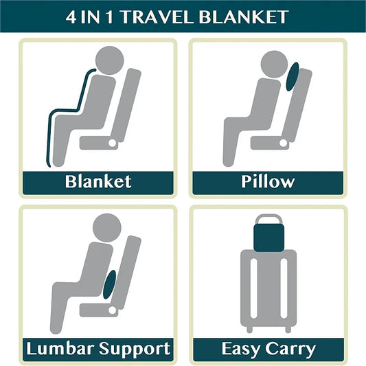 Compact Warm Soft Fleece 2-in-1 Blanket and Pillow.
