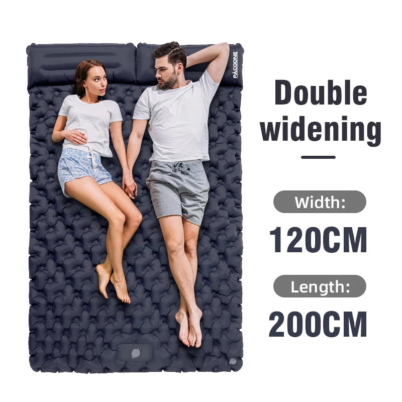 Double Inflatable Camping Mattress with Pillow