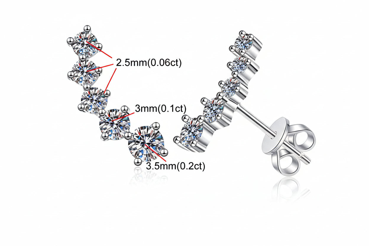 Moissanite Diamond Earrings