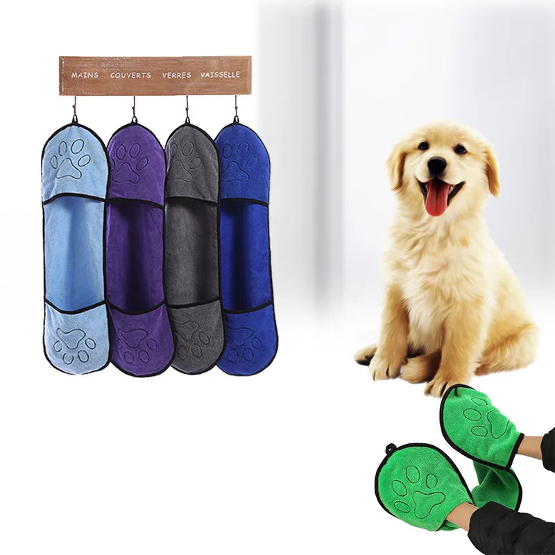 Quick Dry Dog Towel Mitts