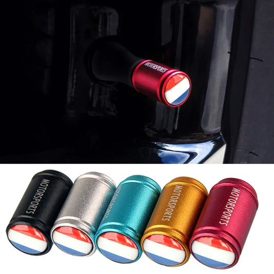 4PCS French Flag Tyre Valve Dust Caps