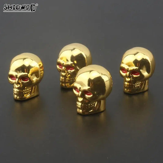 Skull Design 4pcs Tyre Valve Dust Cap