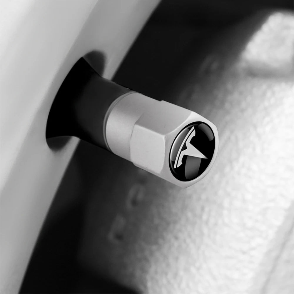 4 Pcs Tyre Valve Dust Cap for Tesla
