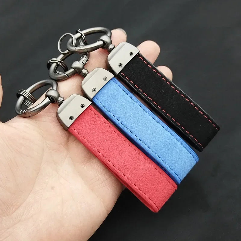 High Grade Suede Leather Car Keychain Key Ring For VW