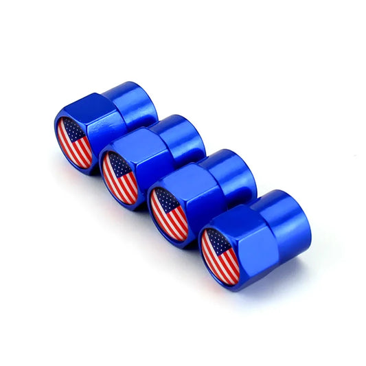 4PCS American Flag Tyre Valve Dust Caps