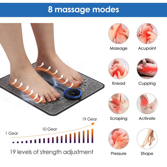 Rechargeable EMS (Electric Muscle Stimulation) foot and leg massager