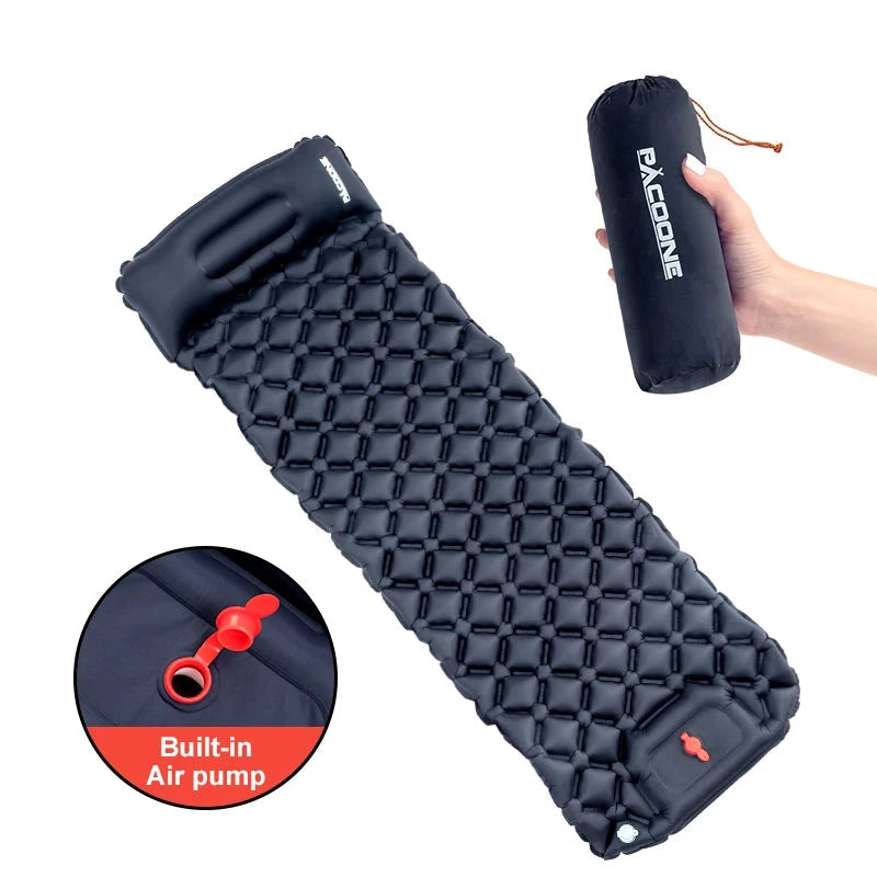 Single Inflatable Camping Mattress with Pillow
