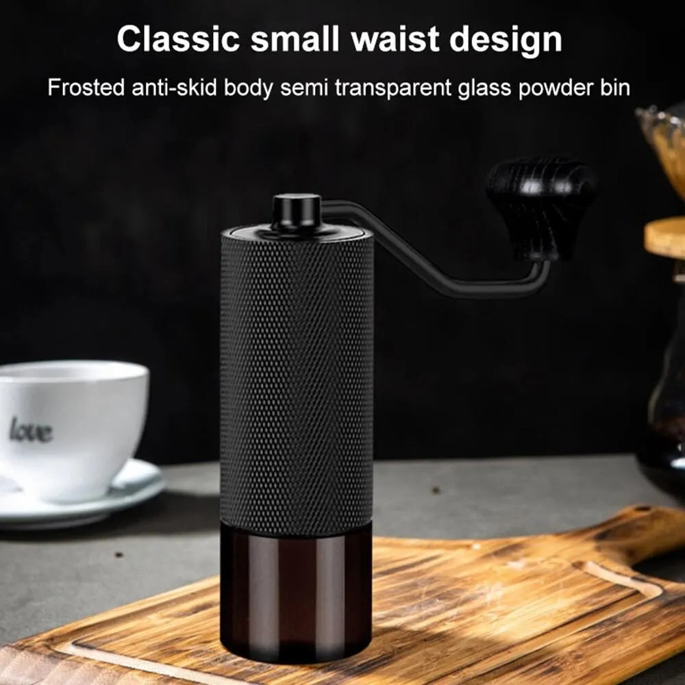 Manual CNC Stainless Steel Professional Double Bearing Adjustable Hand Coffee Bean Grinder