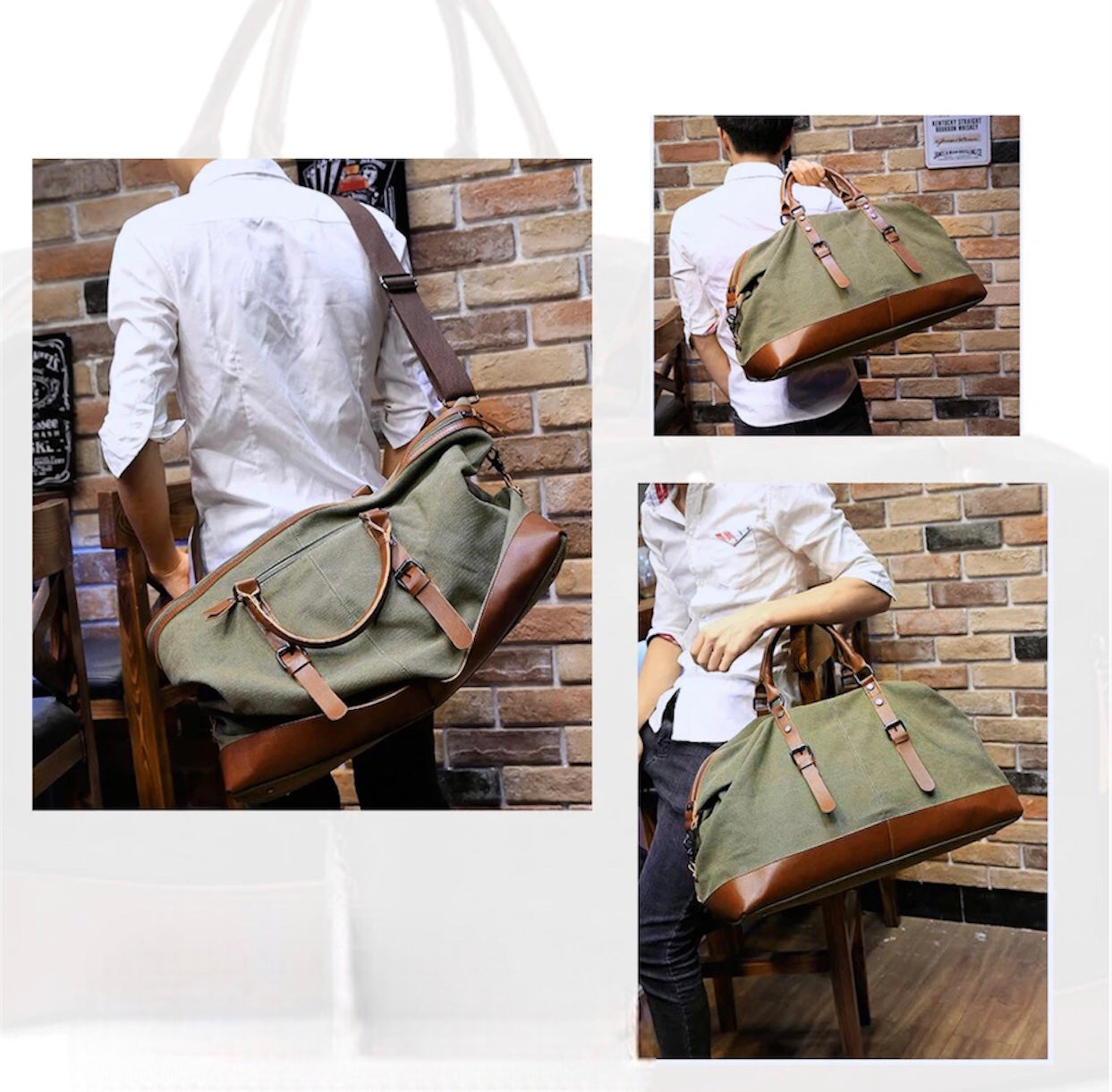 Canvas Leather Weekend Bag