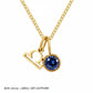 Double Birthstone & Zodiac Pendant Necklace