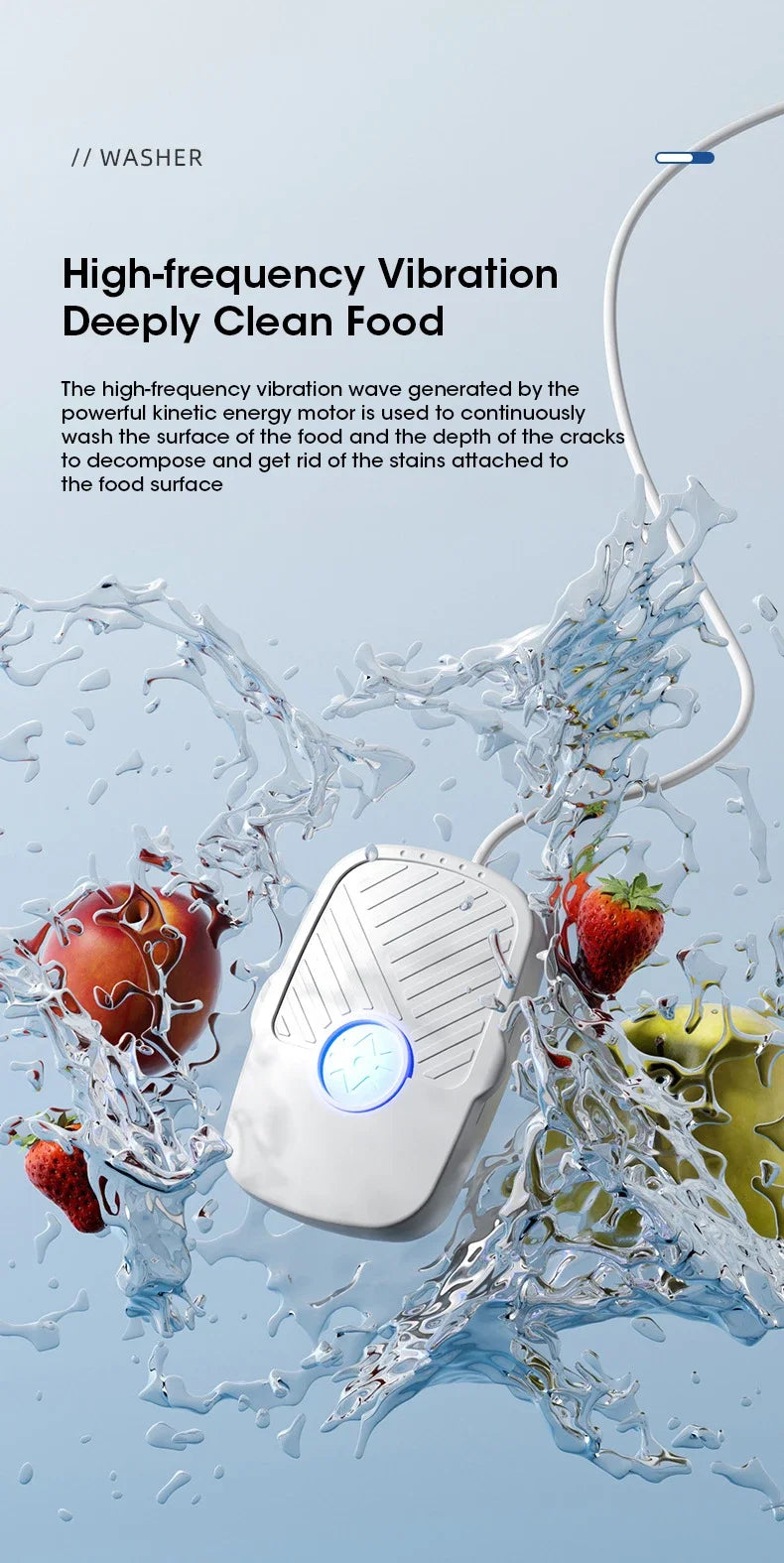 Smart Fruit & Vegetable Ultrasonic Cleaner