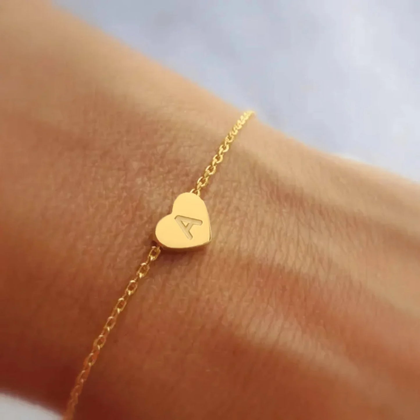 Heart Initial Bracelet
