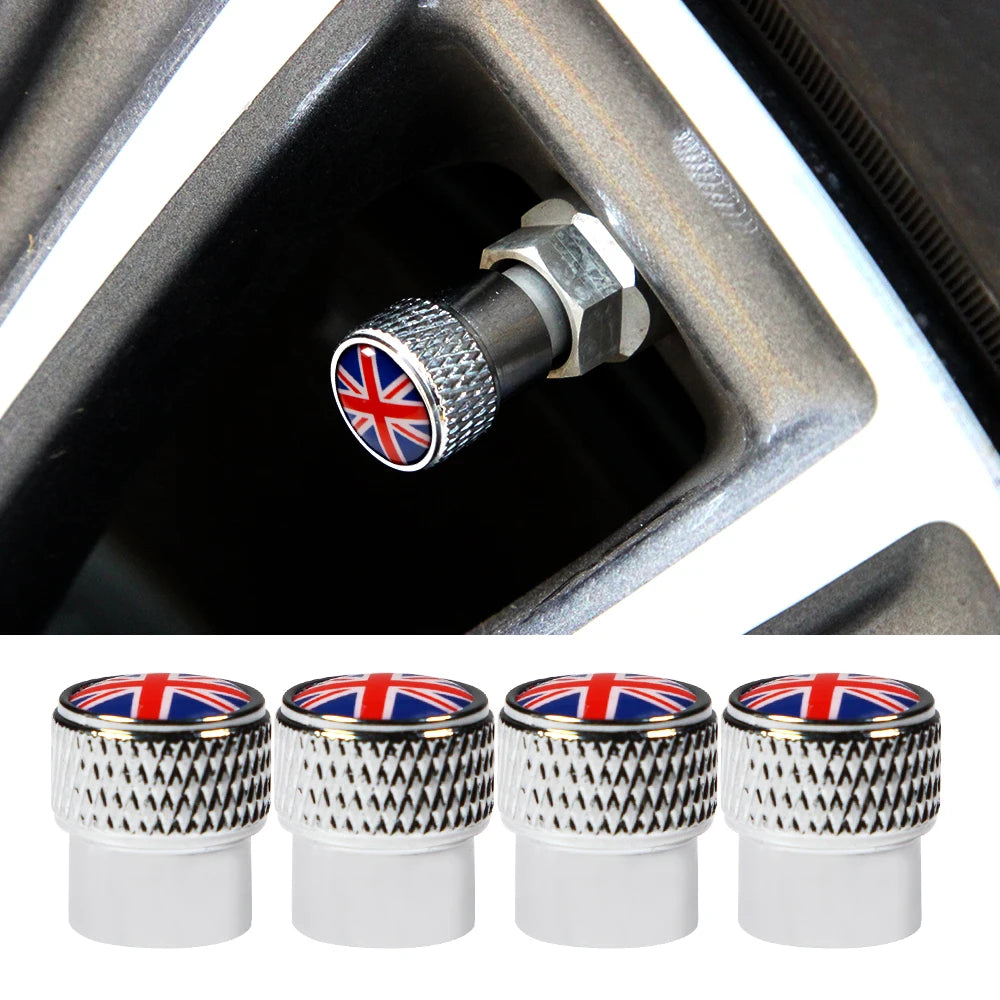 Union Jack Design Tire Valve Dust Cap