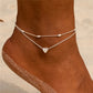 Double-Layer Heart Anklet