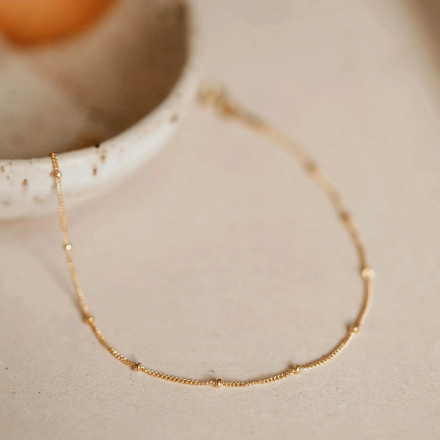 Minimalist Bead Anklet