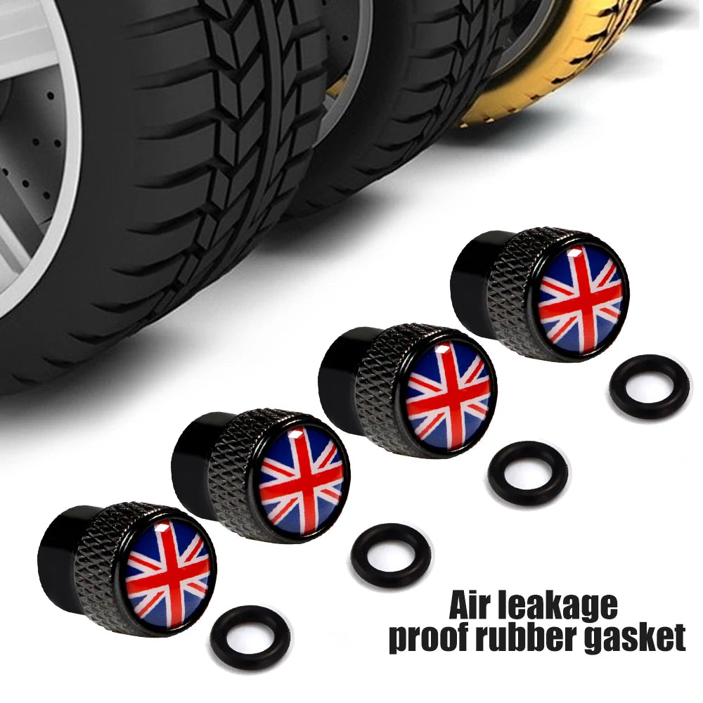 Union Jack Design Tire Valve Dust Cap