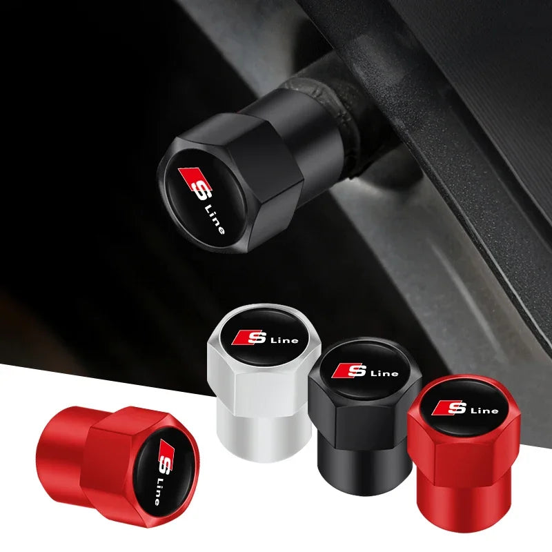 4pcs Tyre Valve Dust Cap for Audi S Line