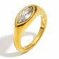 18K Gold Plated Waterproof Zircon Ring Jewellery