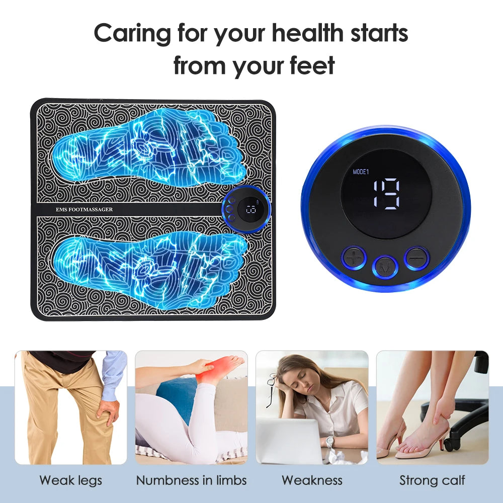 Rechargeable EMS (Electric Muscle Stimulation) foot and leg massager