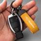 Suede Leather Car Keychain For Subaru