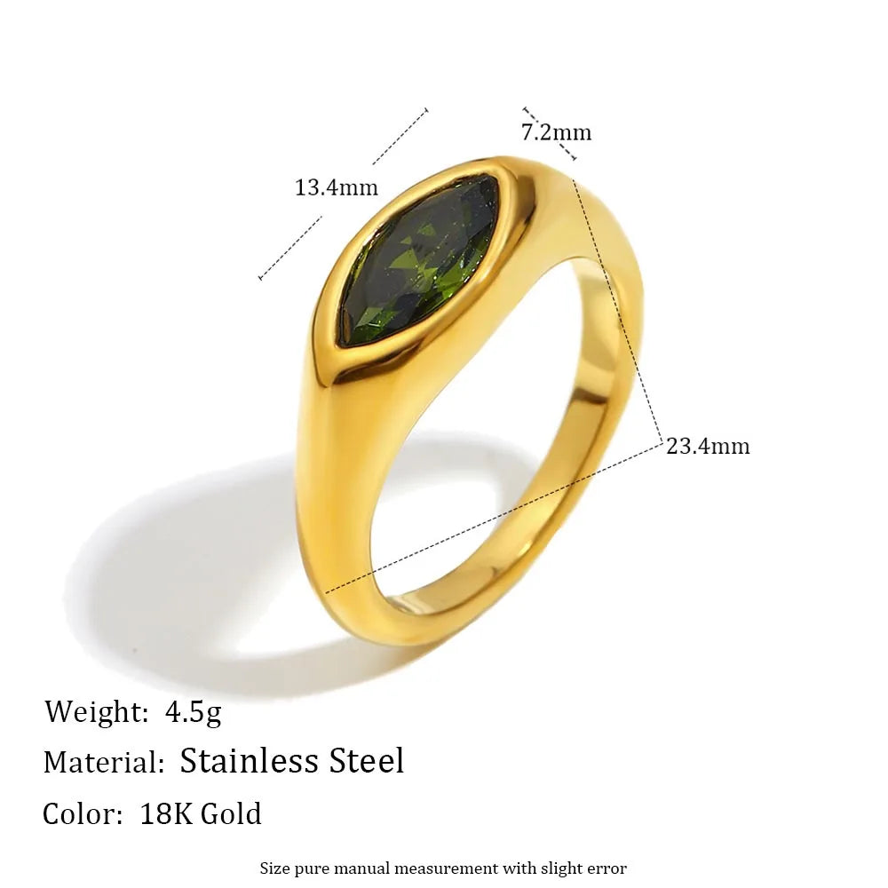 18K Gold Plated Waterproof Zircon Ring Jewellery