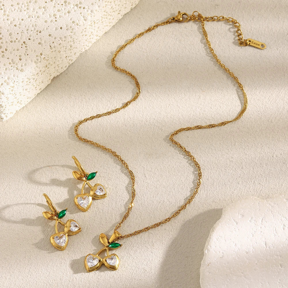 Zircon Cherry 18K PVD Pendant