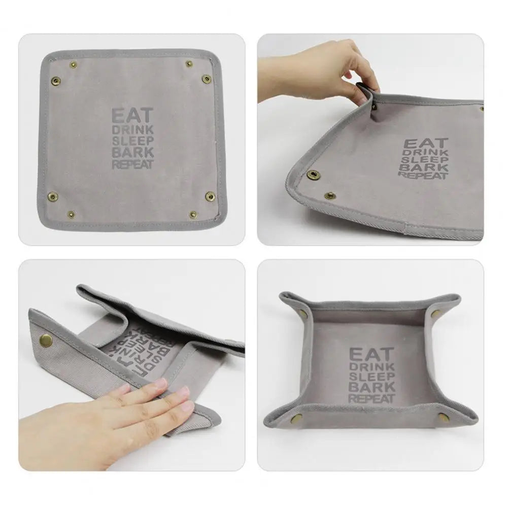 Stylish Easy Cleaning Canvas Foldable Dog Feeder