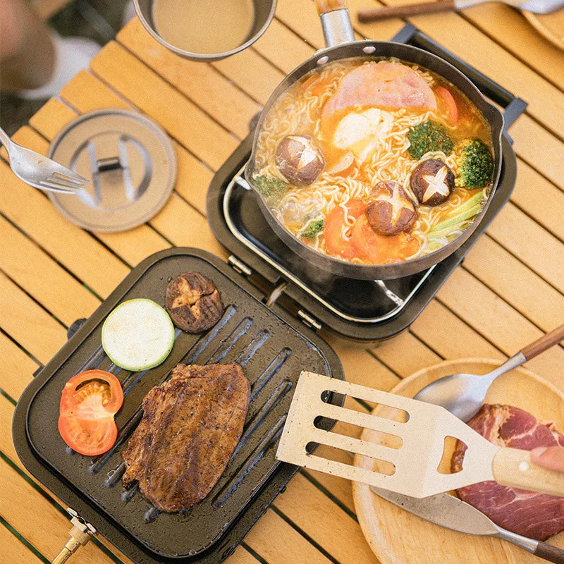 Portable Folding Double Fire Gas Stove