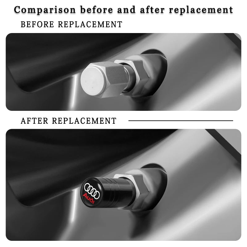 AUDI 4Pcs Tyre Valve Dust Caps