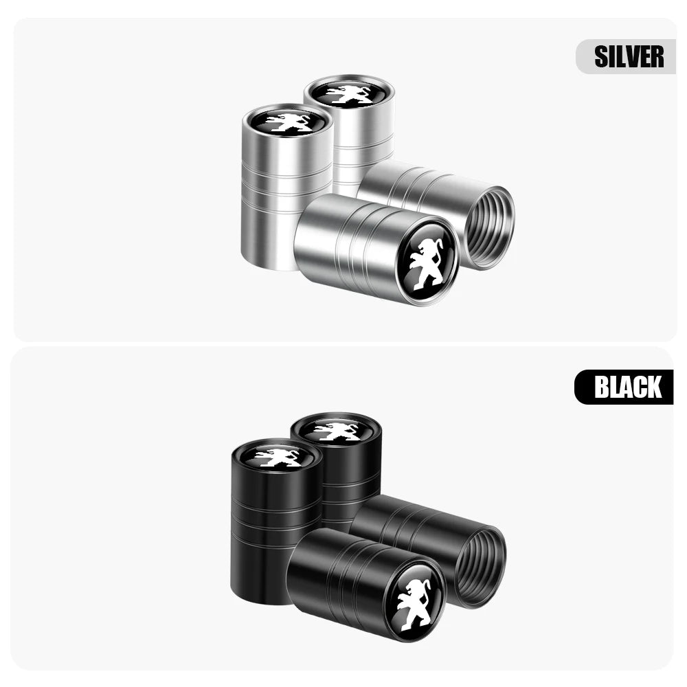 4Pcs Tyre Valve Dust Cap for Peugeot