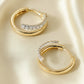 Diamond Huggie Hoop Earrings | Gold & White Gold 18k Plated 1.2mm Moissanite