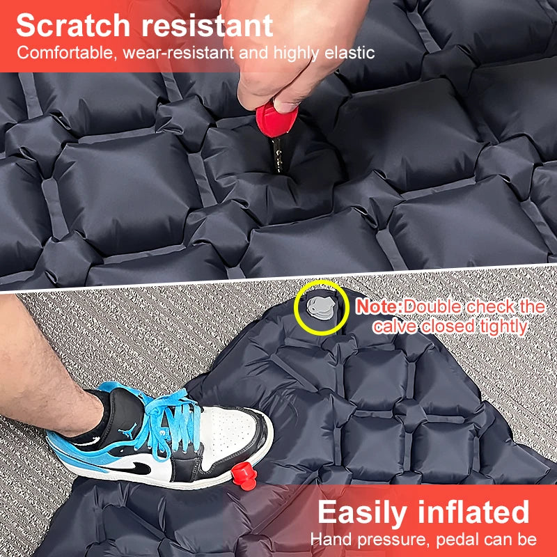 Single Inflatable Camping Mattress with Pillow