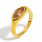 18K Gold Plated Waterproof Zircon Ring Jewellery
