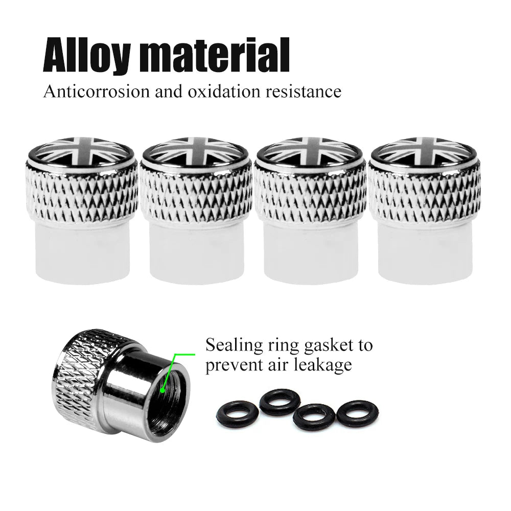 Union Jack Design Tire Valve Dust Cap