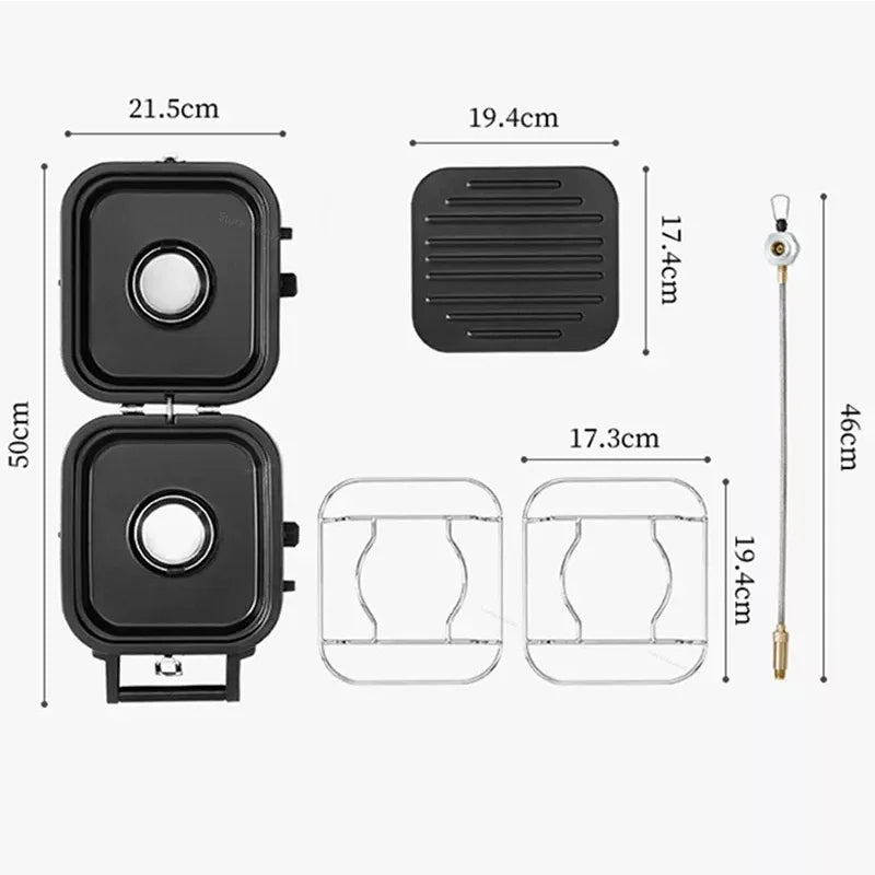 Portable Folding Double Fire Gas Stove