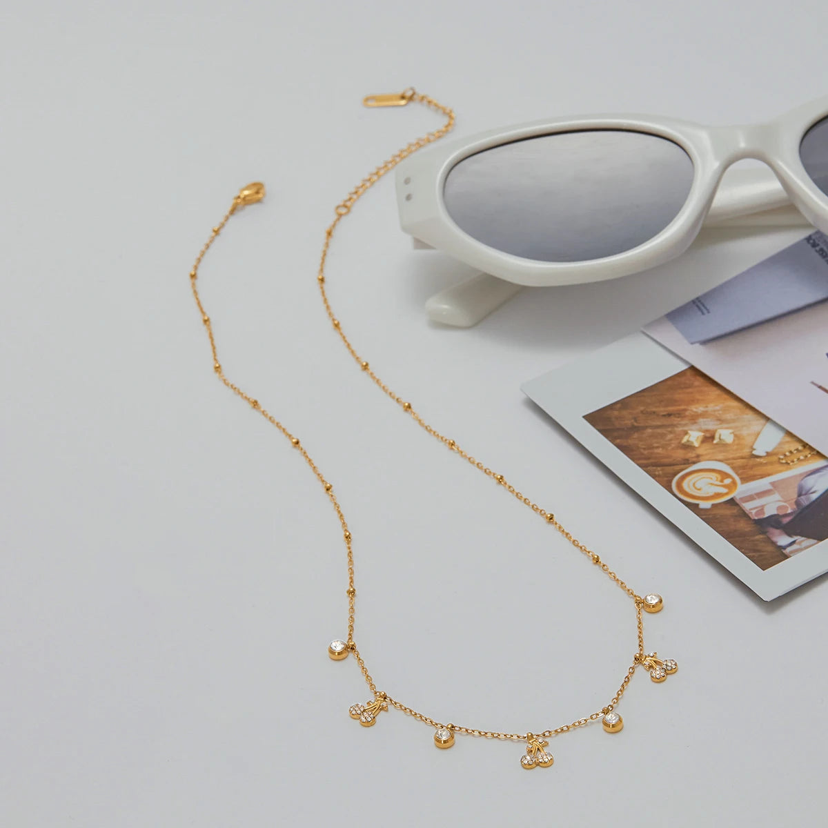 Rhinestone Cherry Pendant Necklace