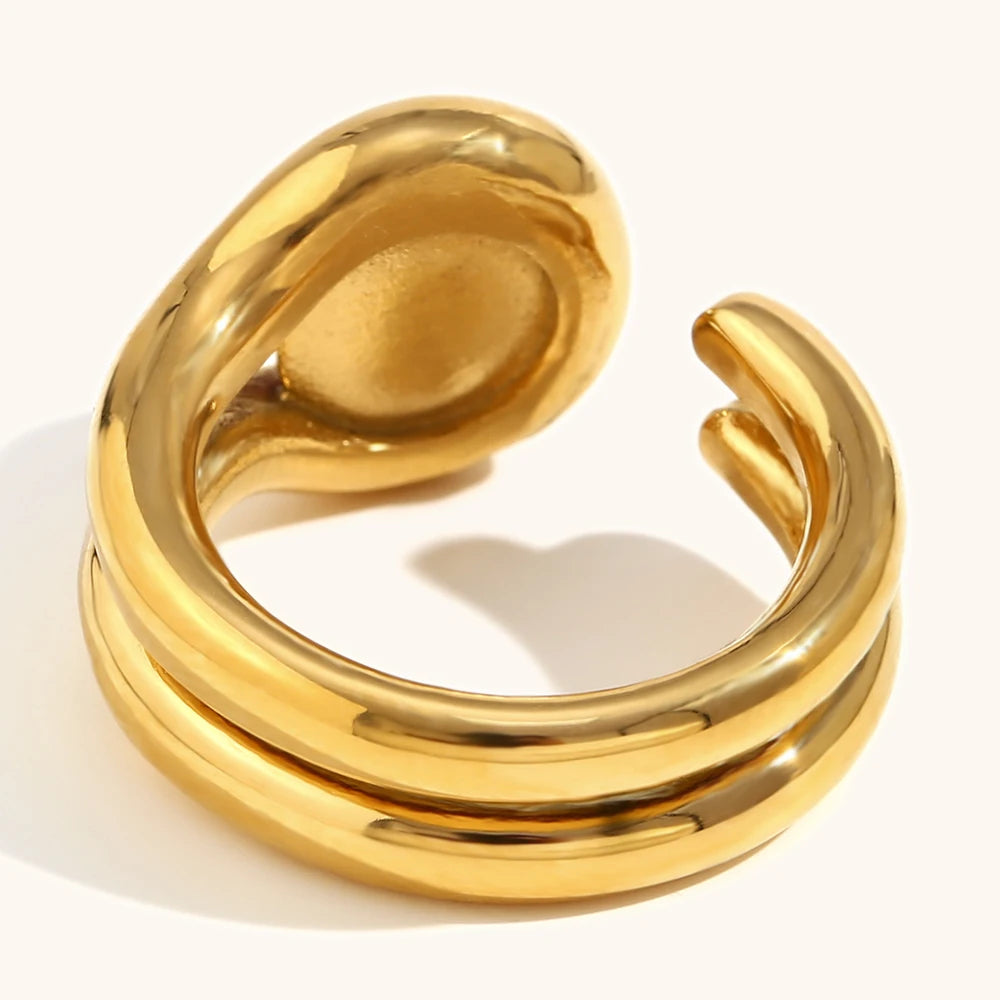 Double Layer Gemstone Waterproof Ring