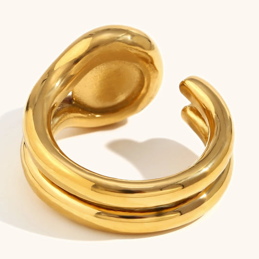 Double Layer Gemstone Waterproof Ring